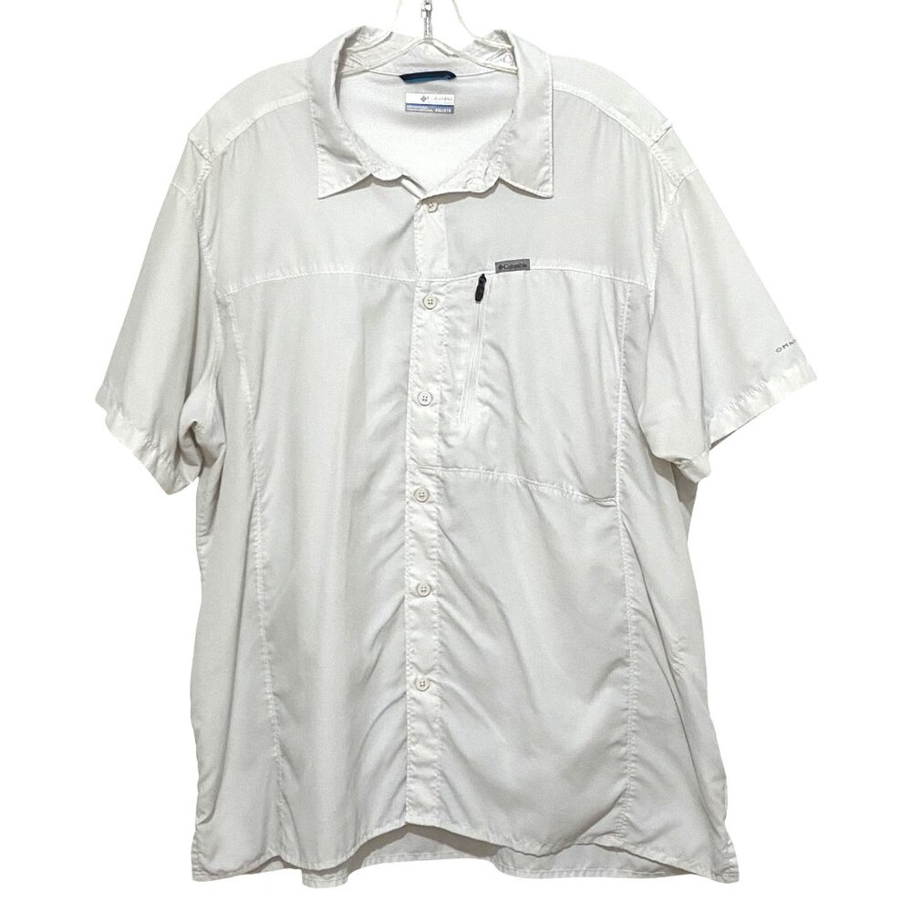 Columbia‎ Mens Fishing Shirt XXL White Outdoors Sports Lightweight Summer Travel